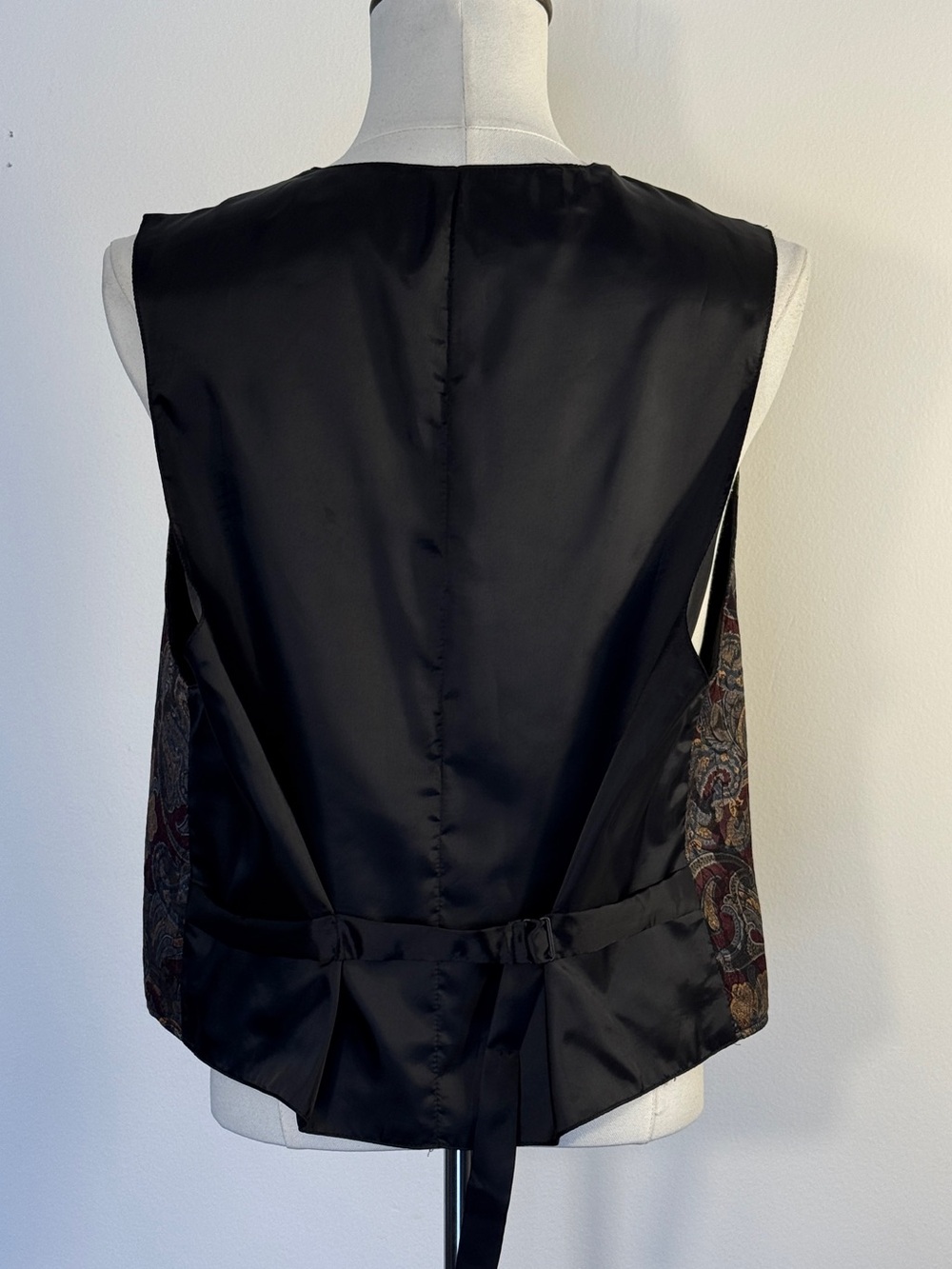 Scully Paisley Tapestry Vest Burgundy Blue Western Formal XL USA Made - Picture 3 of 6